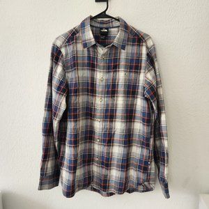 The North Face TNF Mens Plaid Button Down Shirt size Medium Blue White